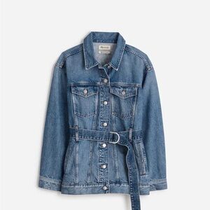 Madewell Belted Oversized Trucker Jean Jacket